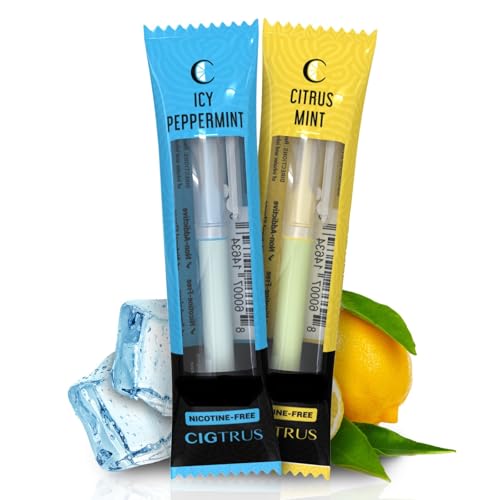 Cigtrus Smokeless Air Inhaler - Tobacco-Free Nicotine-Free & Non-Electric | Oral Fixation Relief Aid | Habit Replacing Breathing Stick | 2 Pack (ICY Peppermint & Lemon Lime)