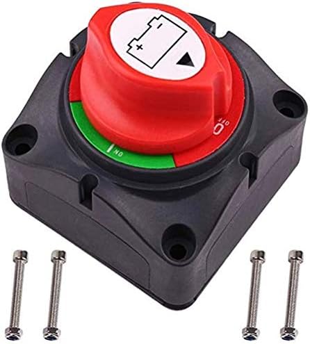 Battery Disconnect Switch,300A Battery Isolator Switch Master Power Cut Off Kill Switch Waterproof Marine Switch for Car RV Boat Truck ATV Vehicles,with 4 Mounting Bolts