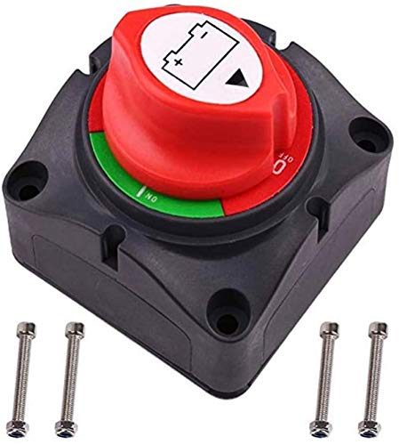 Battery Disconnect Switch,300A Battery Isolator Switch Master Power Cut Off Kill Switch Waterproof Marine Switch for Car RV Boat Truck ATV Vehicles,with 4 Mounting Bolts
