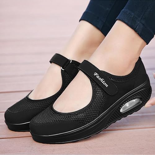 Womens Mesh Walking Shoes Non-Slip Adjustable Breathable Shoes Casual Nursing Orthotic Diabetes Sneaker Lightweight Mary Jane Shoes Plantar Fasciitis2