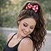 2 Pack Mouse Ear Scrunchies – Velvet Bow Hair Scrunchies with Sequin Ears – Cute Ponytail Holder Hair Accessories for Women by Styla Hair (Red Black)