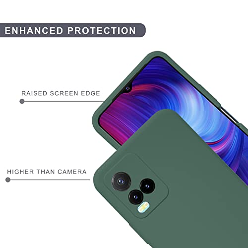 Image of SPRIG Compatible with VIVO Y33s Phone Liquid Silicone Cover Premium Back Cover Drop Tested Shock Proof Mobile Case for Men, Women, Boys and Girls with Camera Protection (Dark Green)