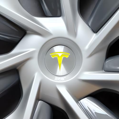 Image of IPG Compatible with Model Y Decal (8 Logo Set) Stickers Set Personalize Your Vehicle (Neon Series - Yellow)