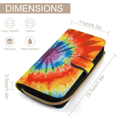 Fashionable Large-capacity Tie Dye Printed Leather Multifunctional Wallet for Men And Women, Multi-card Slot Business Casual Wallet2