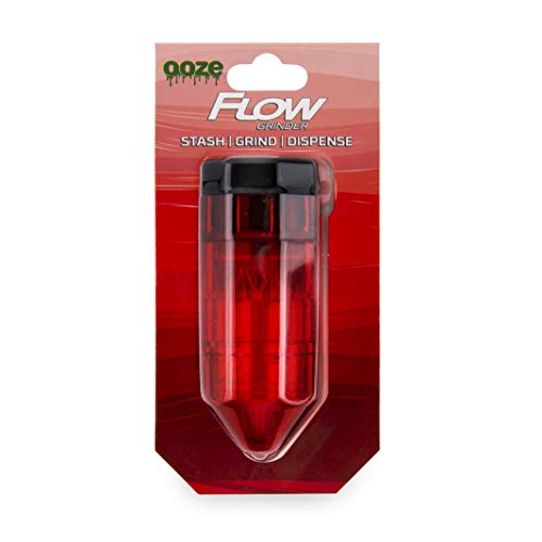 Ooze Flow Grinder Red Spice Grinder - Two Piece Twist Grinder - Dry Herb Grinder - Herb Mill - Spice Mill - Tobacco Grinder - Plastic Grinder - Stash Jar Top - Herb Crusher - Grinders