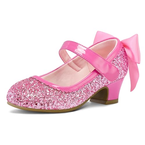 Image of K KomForme Girls Dress Shoes Toddler Glitter Mary Jane Heels