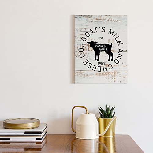 Country Farmhouse Wall Art Canvas-Goat's Milk And Cheese Co Retro Style Canvas Prints Framed Wall Art For Home Bedroom Kitchen Dining Room Wall Décor #TOP2