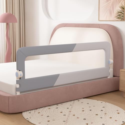Ssonlun Baby Bed Rails Guard - Foldable Toddler Bed Rail Kids Bed Rails & Rail Guards Safety Bed Fence Protector Rail Adjustable Heights Bed Guard Rail for Queen King Twin Bed Kid (2 M)