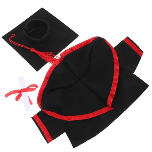 SOLUSTRE Plush Bear Graduation Costume Set Adorable Graduation Cap Gown Certificate for Stuffed Animals Decor Outfit for Plush
