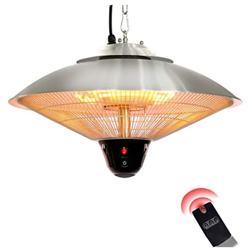 JCJ-Shop 2100W Patio Hanging Electric Heater, Outdoor Halogen Heater with Remote Control and Waterproof IP34 Rated, Have 3 Gears Power Adjustment