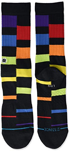 Chaussettes Stance Rayure Noir Hommes Anti Frottement Hauteur Ras