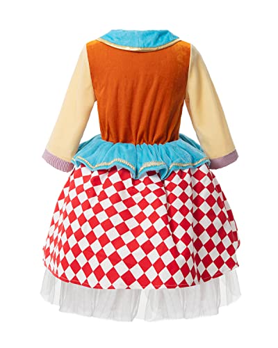 Ltakk Mad Hatter Cosplay Costume Girls Halloween Kids Costume Plaid Skirt Full Set With Tights, Hat #TOP3