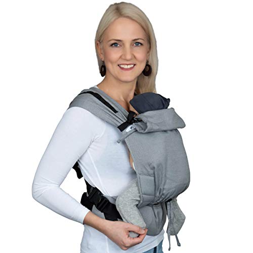 Hoppediz Babydrager Primeo, voor pasgeborenen vanaf de geboorte, buikdrager, rugdrager, 100% biologisch katoen, kos - Image 6