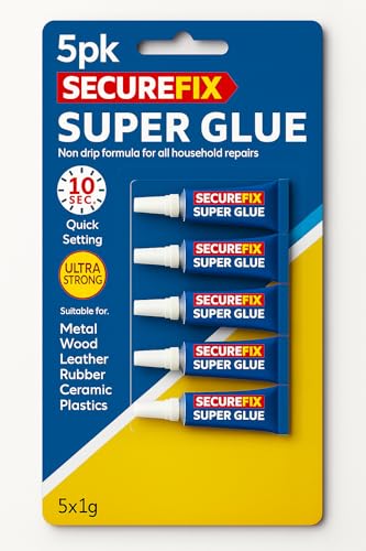 Super Glue All Purpose 5PK Non Drip Liquid Quick Setting Ultra Strong Adhesive Shoes Plastic Metal Wood Rubber Glass Precision Glue Household DIY Craft Repairs Instant Bonding Small Repairs 5x1g