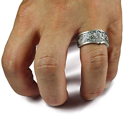 Submarine Dolphins Navy Sterling Silver 925 Mens Band Ring Warfare #TOP4