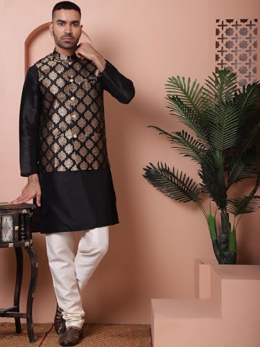 Image of Jompers Men's Woven Design Nehru Jacket.