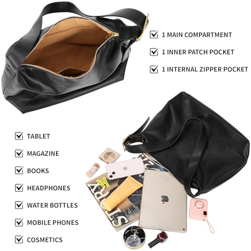 Image of I IHAYNER Large Crossbody Bag for Women Stylish Leather Hobo Shoulder Purse Casual Messenger Bag, Grey