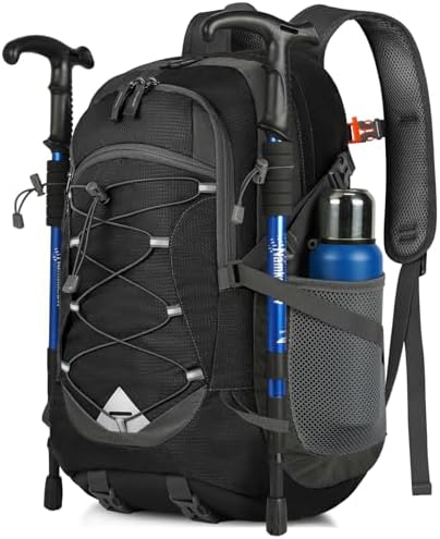 IGOLUMON Wanderrucksack Herren Damen 40L Wasserdichter Rucksack Leicht Faltbarer Reiserucksack Trekkingrucksack mit Reflexstreifen Für Radfahren, Klettern, Bergsteigen und Reisen S