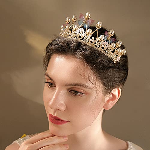 Princess Tiaras For Girls, Fineder Butterfly Princess Tiara Headband Girls Crown Rhinestone Wedding Bridal Prom Birthday Crowns For Girls Handmade Crystal Tiara …… #TOP6