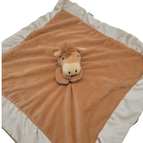 Image of Horse Lovey Blanket for Baby | Large 20 inch x 20 inch Baby Lovey Unisex | Cute Horse Security Blanket for Babies and Toddlers