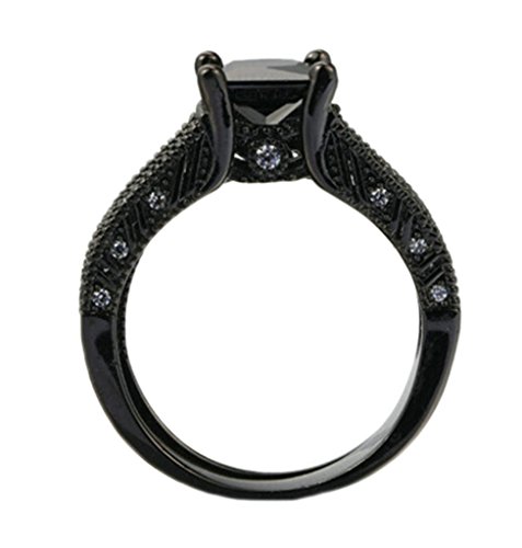 Aienid Tampon non métallique - Industrie de la mode uniquement Base plaquée or square-shape Noir Zircone cubique