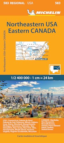 Carte Régionale Northeastern USA, Eastern Canada
