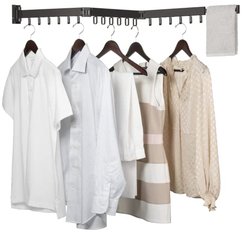 Luxe-Laundry-Premium-Wall-Mounted-Clothes-Drying-Rack-Aluminum-Wall-Mounted-Foldable-Tri-Fold-Collapsible-Space-Saving-Clothes-Drying-Rack-for-Laundry-Room-Wall-Dry-Wall-Jet-Black Luxe Laundry Premium Wall Mounted Clothes Drying Rack Aluminum Wall Mounted Foldable Tri Fold Collapsible Space Saving Clothes Drying Rack for Laundry Room Wall Dry Wall Jet Black