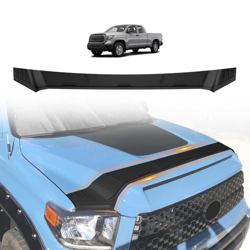 Image of TripleAliners Hood Bug Deflector Protector for 2014-2021 Toyota Tundra | Hood Protector, Bug Deflector Shield Replacement, Flexible TPE Material, Easy to Install, Upgraded adhesion