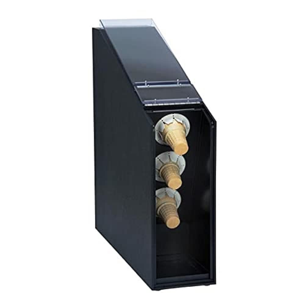 Dispense-Rite CTCD-3BT Countertop Ice Cream Cone Dispenser, for Serving Flat Bottom Cake Cones