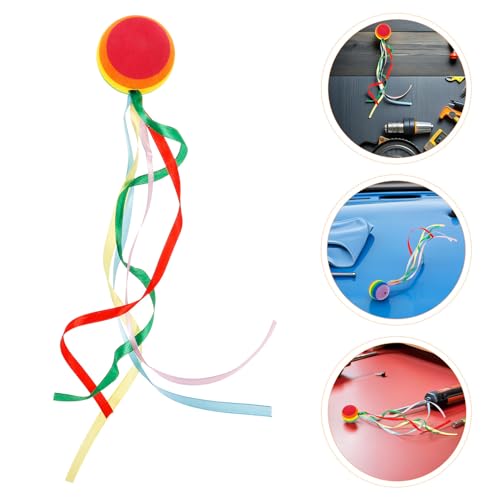 Adornos para antena de coche: pack de 5 bolas de espuma con cinta arcoíris resistente al clima. 7