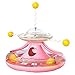 Plateau Tournant apte à Chat Jouet Qui Fuit apte à Animal de Compagnie Mangeoire Lente Avec Boules de Rotation Amusantes Jouet de Piste apte à Chat Distributeur de Nourriture Multifonctionnel Et Jouet