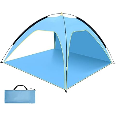 Beach Tent, WOVOKA Large Beach Tent for 3-4 Person UPF 50+ Beach Shelter Portable Beach Camping Tent for Family Picnic, Fishing, Beach, Garden and Outdoor Activities (Blue) Cover