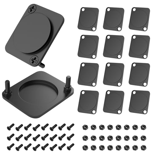 (14PCS) Panel-Mount Blank Plat [New Version 2025] D Series Rack Mount D Series Panel Aluminum Rack Panel Blanks XLR Panel Cover for Chassis Connector XLR Connector With installation Screws and Nuts