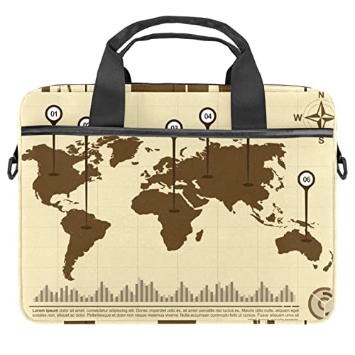 Bolso crossbody para portátil contra arañazos maletín protector de mapas retro