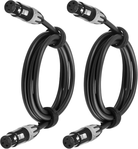 SMALL-EYE XLR Female to Female Cables 25 ft 2 Pack  Balanced 3-Pin Mic Patch Cables with 22 AWG OFC for Microphones, Mixers, and Studio