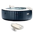 Intex PureSpa Plus 6 Person Portable Durable Inflatable Hot Tub Bubble Jet Spa with Tablet and Mobile Phone Tray Accessory, Cobalt Blue
