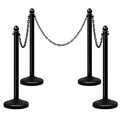 RELIANCER Expandable 8.46ft Safety Barricade,Retractable Security Barrier Water Filled Weighted Base,Adjustable Traffic Barricades,Outdoor Crowd Control Barriers (Black)