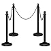 Reliancer 4 Pack Plastic Stanchions Set w/3PCS 40" Link Chain Safe Stanchion Kit w/ Fillable Base Crowd Control Safety Stanchion Barriers Easy Connect Assembly Outdoor and Indoor Posts Queue Barrier