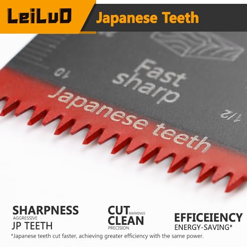 LEILUO 32 Pcs Multitool Blade Kit for Wood Nails Japanese Tooth Oscillating Saw Blades Titanium Oscillating Tool Blade with Storage Bag Compatible with DeWalt Dremel Makita and More