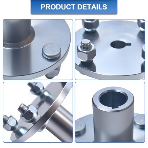 Image of 4 inch x 4 inch Go-Kart Live Axle Hub with 1 inch to 3 /4 inch Step-Down - 1 /4 inch Keyed Shaft, 8 Inch Rear Front Wheel, x4 Lug Set Kit(2PCS)