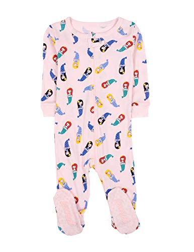 Leveret Kids Mermaid Baby Girls Footed Pajamas Sleeper 100% Cotton (Size 18-24 Months)