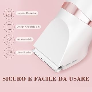 MAXGROOM Rasoio Elettrico Donna, 3-in-1 Impermeabile Depilatore Corpo Donna, Rasoio Parti Intime Kit per Viso, Corpo e Inguine con Lama Ceramica, Ricarica Rapida Type-C, Led Display