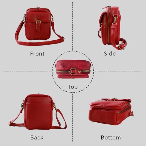 Image of Leather Crossbody Bag for Women,Anti-Theft Messenger Bag with Large Capacity,Built-in Purse Card Slots Shoulder Sling Bag