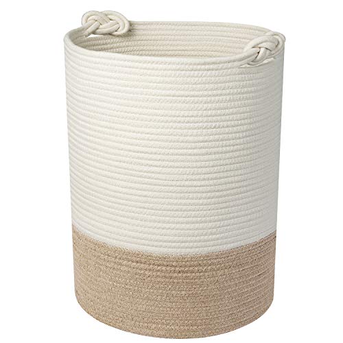 UBBCARE Large Cotton Rope Laundry Basket Woven Blanket Basket Baby Laundry Hamper Toy