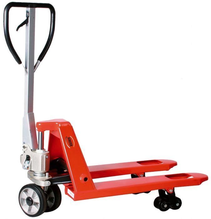 Gabelhubwagen 2500 Kg Gabellänge 800 mm Gummi/Polyurethan Tandem mit Schnellhub