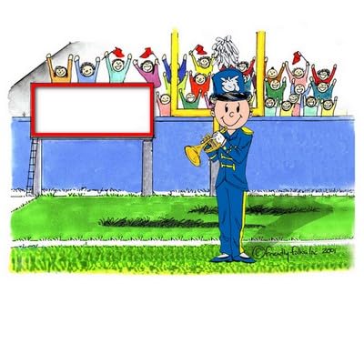 PrintedPerfection.com Personalized Band, Trumpet - Male Wooden Snow Globe Shaped Christmas Ornament