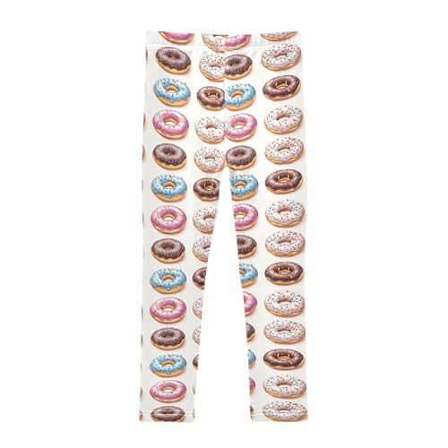 Girls Leggings Donut Print Soft Toddler Leggings for Girls Kids Pants Size 4T-10T2