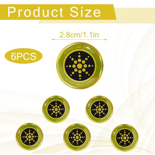 6 Pcs gold Emf Blocker For Cell Phone,Radiation Blocker For Cell Phone,Emf Stickers For Cell Phone,A Practical Gift For Tech Lovers For Smart Phones/Tablets/Laptops Electronic Devices Blockers