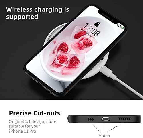 WXX iPhone 11 Pro Case, Silicone Camera Protection Ultra Slim Case Soft Gel iPhone 11Pro Cover Rubber Lightweight Anti-Scratch Phone Case Compatible for iPhone 11 Pro 5.8-Inch Matte Black