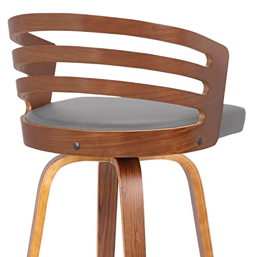 Armen Living Jayden Mid-Century Swivel Counter Height Barstool, 26", Gray #TOP6